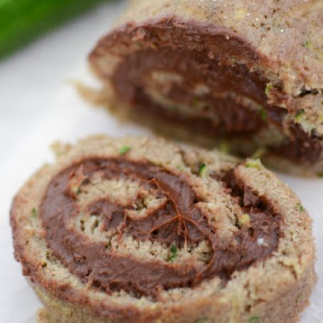 ZUCCHINI CAKE ROLL WITH CHOCOLATE CREAM CHEESE FILLING