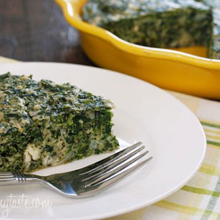 Crustless Spinach feta Pie