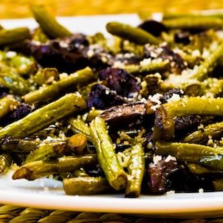 Green Beans with Mushrooms, Balsamic, and Parmesan