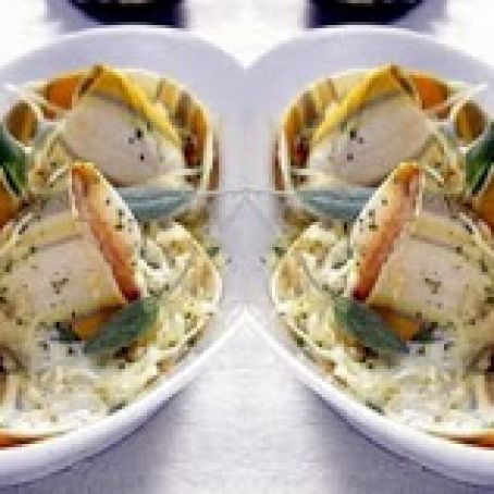 SOMBREROS O COQUILLAS RELLENAS DE PASTA Y CAMARON