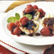 GANACHE CUPS WITH RASPBERRY SAUCE
