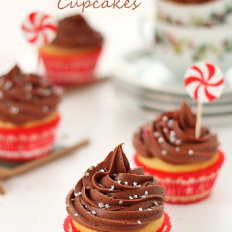 Eggnog cupcakes with chocolate cream cheese frosting