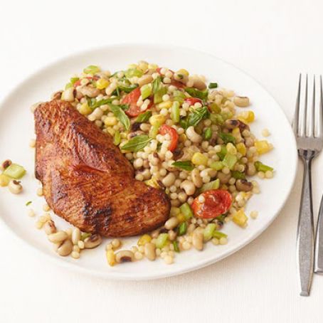 Chili-Rubbed Turkey Cutlets With Black-Eyed Peas