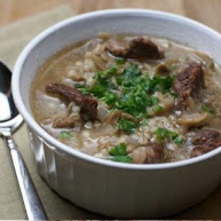 Beef, Mushroom and Barley Soup