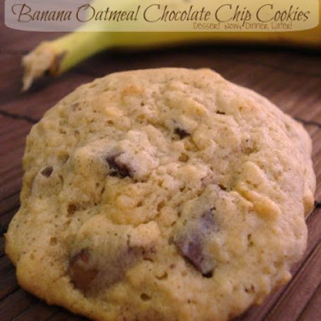 Banana Oatmeal Chocolate Chip Cookies