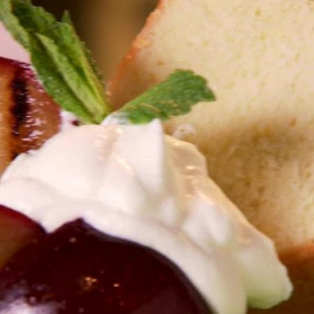 Cream Cheese Pound Cake with Grilled Plums*