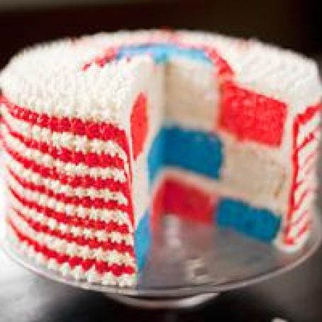 Red, White and Blue Velvet Cake