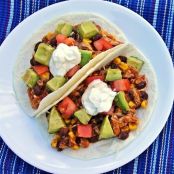 Slow Cooker Black Bean and Corn Chicken Tacos