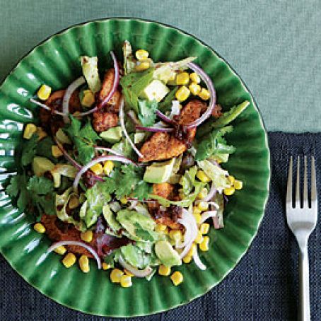 Baby Romaine Salad with Spicy Chicken & Warm Chipotle Vinaigrette