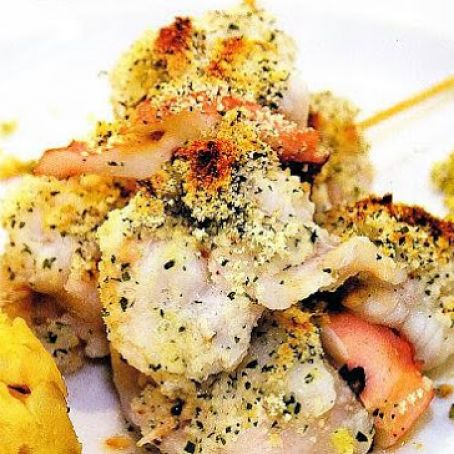 BROCHETAS DE MARISCOS CON MANGO