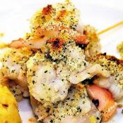 BROCHETAS DE MARISCOS CON MANGO