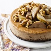 Chai Cheesecake with Pears and Walnuts