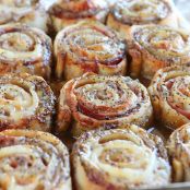 Hot Ham & Cheese Party Rolls