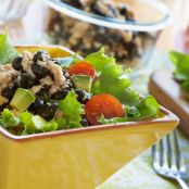 Salmon and Black Bean Dinner Salad with Cilantro Lime Dressing