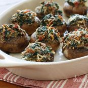 Skinny Bacon & Spinach stuffed Mushrooms