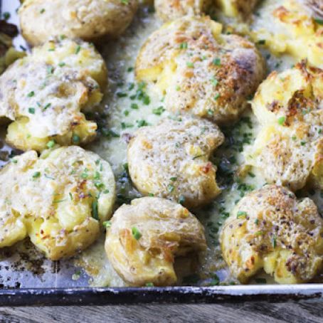 Cheddar and Chive Crash Hot Potatoes