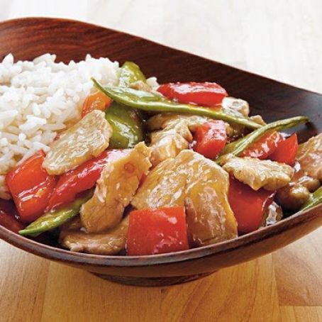 Ginger Pork and Snow Peas