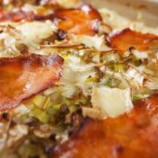 Leek and Potato Gratin with Smoked Salmon and Brie