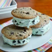 Giant Mint Chocolate Chip Ice Cream Sandwiches