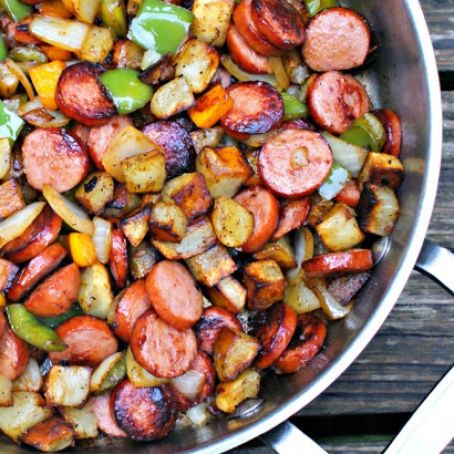 Kielbasa, Pepper, Onion and Potato Hash