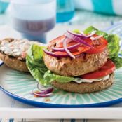 Turkey Burgers with Spicy Pickle Sauce