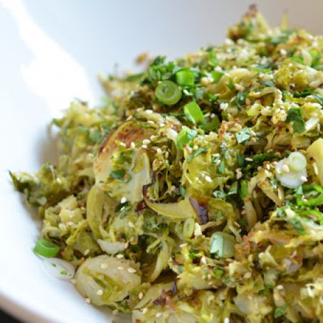 Paleo Warm Brussels Sprouts Slaw with Asian Citrus Dressing