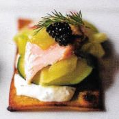 Crispy St. Germain Cucumber and Smoked Salmon Tea Sandwiches