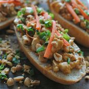 Open-Faced Thai Peanut Chicken Sub Sandwiches