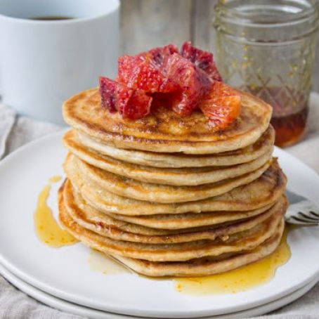 Blood Orange Whole-Wheat Ricotta Pancakes