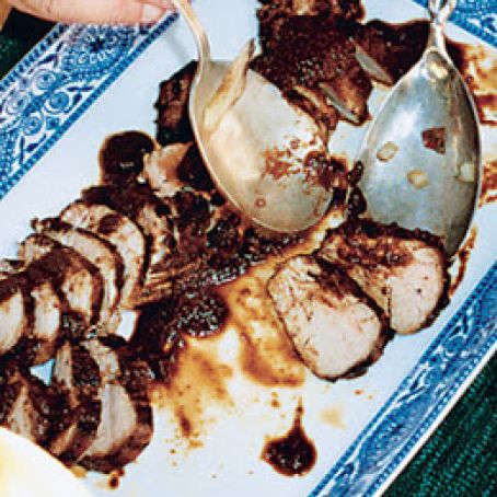 Roasted Pork Tenderloin w/Prune & Ancho Chile Sauce