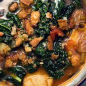 Roasted Tomato & Rosemary Soup with Kale & Potatoes