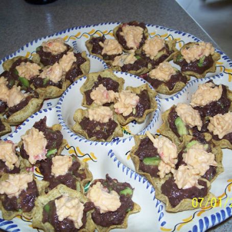 SPICY BLACK BEANS AND AVOCADO CANAPES
