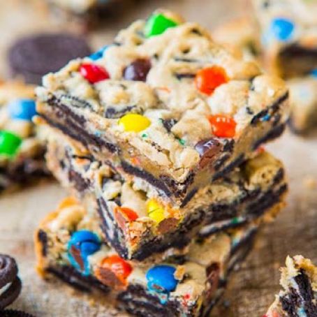 Loaded M&M Oreo Cookie Bar