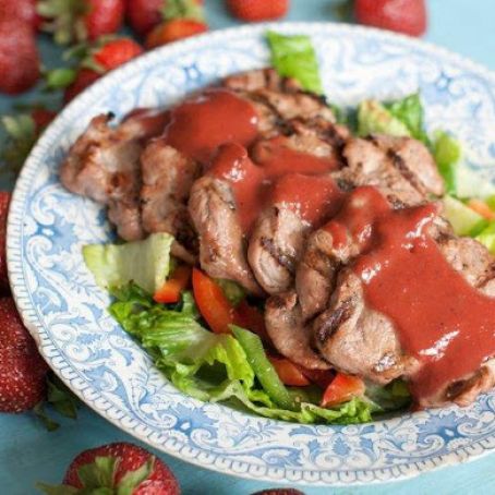 Strawberry-balsamic glazed pork tenderloin