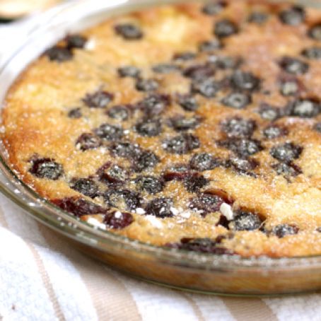 Blueberry and Corn Clafoutis