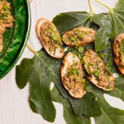 Mashed Eggplant with Capers, Scallions and Parsley