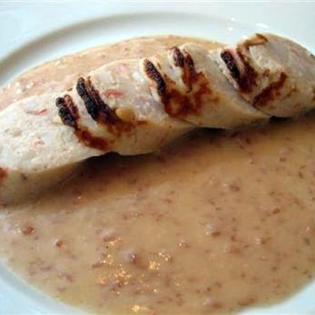 Grilled Seafood Sausage with Beurre Blanc Sauce