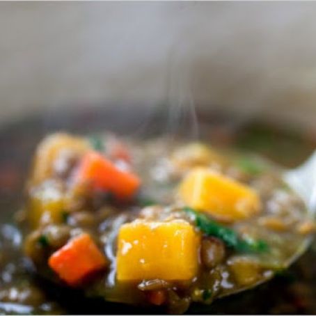 LENTIL STEW w/PUMPKIN or SWEET POTATOES