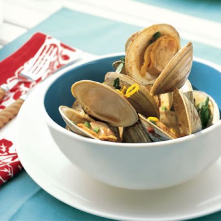 Clams with Jalapeno, Lemon, and Basil