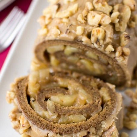 SPICED CARAMEL APPLE CAKE ROLL