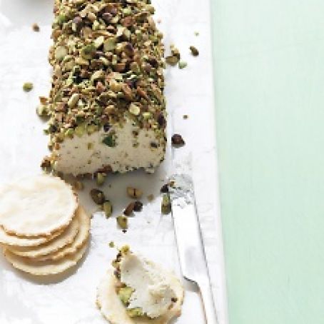 Pistachio-Covered Cheese Log