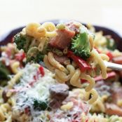 Ham and Vegetable Pasta Skillet with a Light Cream Sauce