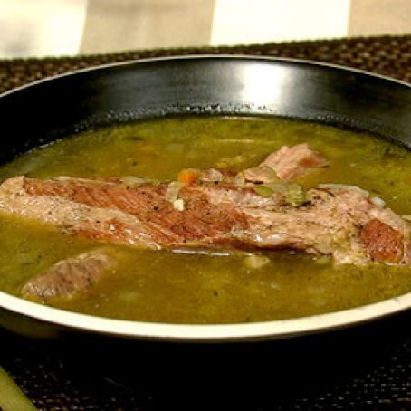 Michael Symon's Split Pea Soup with Bacon, Ham Hock & Spare Ribs