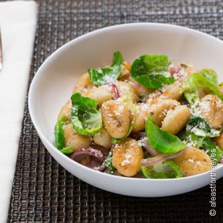 Crispy Brown Butter Gnocchi with Meyer Lemon & Brussels Sprouts