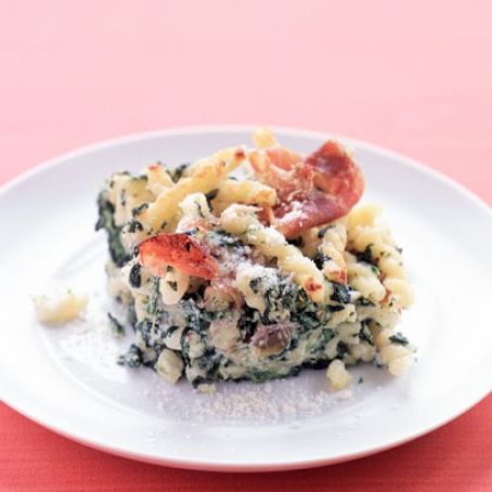 Baked Pasta with Spinach, Ricotta, and Prosciutto