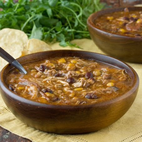 Slow Cooker Chicken Enchilada Soup
