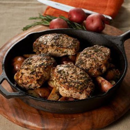 One-Pot Rosemary Pork Chops & Potatoes