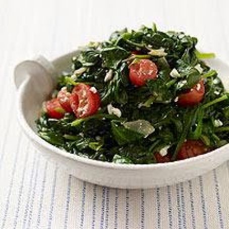 Spinach with Tomatoes and Feta