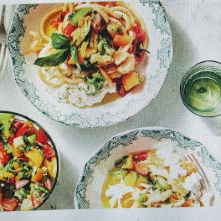 Bucatini with Roasted and Fresh Tomatoes