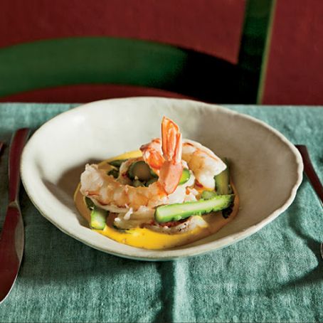 Ale-Poached Shrimp with Saffron Sauce